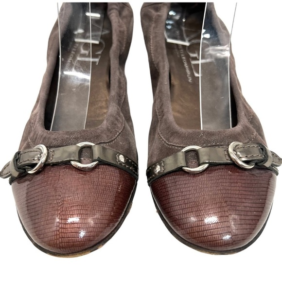 AGL Attilio Giusti Leombruni Brown Leather Cap Toe Flats Women’s 38 - Picture 3 of 13